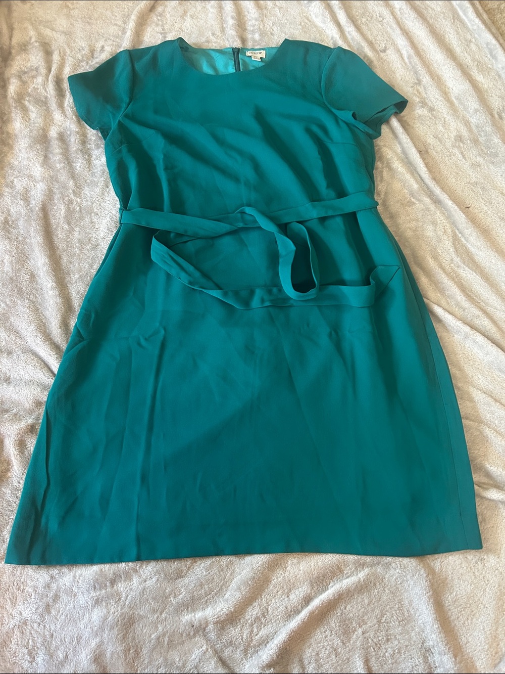 J crew belted suiting dress in teal